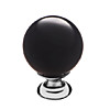 Ручка-кнопка, KF10-12 черное стекло, хром