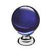 Ручка-кнопка, KF10-13 синее стекло, хром