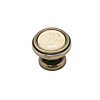 Ручка-кнопка с фарфором, KF03-05 оксидированная бронза, беж